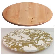 Lazy Susan Makeover Ikea 6 99 Wooden Lazy Susan Decoupage With Handmade Gold And White Paper Brights Up Any Table Handmade Gold Lazy Susan Wooden