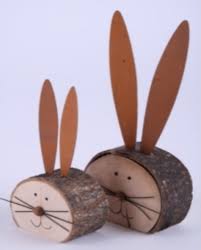 Hase Holzscheibe Mit Blechohren Ostern Basteln Holz Diy Ostern Basteln Fruhling Ostern