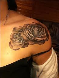 Flower Tattoo On Front Of Shoulder Front Shoulder Rose Tattoo Tumblr Chest Tattoos For Women Shoulder Tattoo Front Shoulder Tattoos