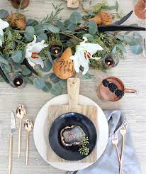 Another gold setting that i created pulls in a bit of a modern vibe with a colorful pop of bright orange with metallic gold dots. 40 Stunning Thanksgiving Table Decor Ideas For 2020 Real Simple