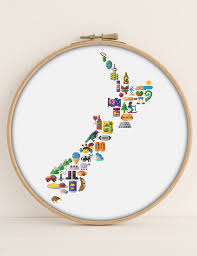 New Zealand Cross Stitch Pattern Printable Pdf Pattern Nz Cross Stitch Kiwi Cross Stitch Map Cross Stitch Wellington Cross Stitch Cross Stitch Patterns Cross Stitch Map Stitch Patterns
