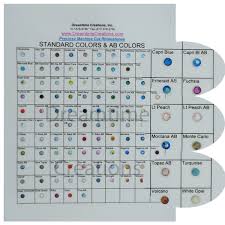 preciosa machine cut rhinestone color chart