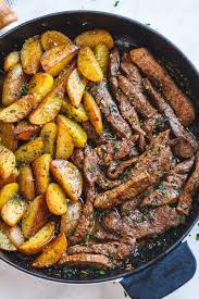 Garlic Butter Steak And Potatoes Skillet Best Steak Recipe Grilled Steak Recipes Recipes Healthy Recipes
