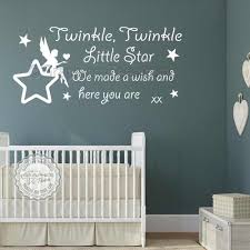 In this room, several fun patterns come together for a stylish mix. Twinkle Twinkle Little Star Wall Stickers Baby Boys Girls Bedroom Wall Quote Decor Decals With Fairy Sitting On Star 01
