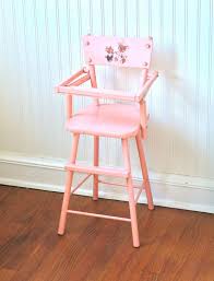 Circa 1950s Pink Wooden Doll High Chair Cass Teddy Bear Etsy Doll High Chair Vintage High Chairs Vintage Baby Toys
