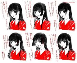 narumi on twitter カワイイ髪型 姫カット 黒髪 ロング イラスト