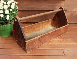 Antique Gathering Box Old Wooden Tool Box Large Vintage Wood Carrier Wooden Tool Boxes Old Tool Boxes Wood Tool Box
