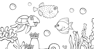Gambar mewarnai pemandangan bawah laut dengan mewarnai. 14 Sketsa Gambar Pemandangan Laut