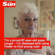 An 87-year-old 'super cougar' has revealed that she loves using Tinder to  find young men to date. Hattie Retroage said that she dates younger men  because most men her age "aren't around