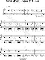Winds Of Winter From Game Of Thrones Sheet Music Piano Solo In C Minor Download Print Sheet Music Piano Violin Sheet Music