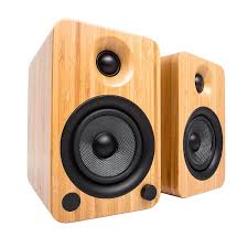 Kanto Yu4 Powered Bookshelf Speakers Bamboo Yu4bamboo Powered Speakers Bookshelf Speakers Best Powered Speakers