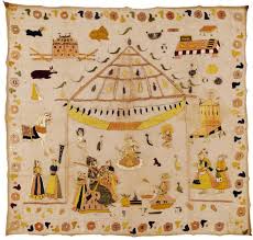 Chamba Rumal Embroidered Muslin With Silks Himachal Pradesh India 19th Century Victoria And Albert Textile Art Embroidery Textile Fiber Art Indian Crafts