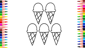 Upload your child's printable ice cream colored pages here. Learn To Draw Colorful Ice Cream Easy Coloring Pages For Kids Colors For Children Youtube