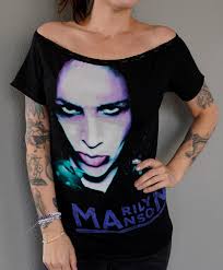 Marilyn Manson Lace-Up Band Tee: Modified Concert Shirt