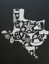 Black And White Texas Flag Silhouette Texas Icons Print Stateology Texas Icons Texas Crafts Texas Art