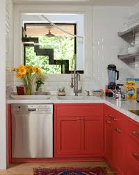 6 Tips To Using Coral In The Kitchen Repainting Kitchen Cabinets Red Kitchen Cabinets Kitchen Cabinet Trends