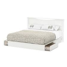 Comes in caramel and white colors and is available in king, queen, full and twin sizes. King Size Platform Bed With Drawers And Headboard