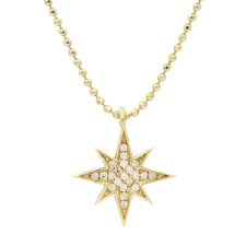 Fits 3.5 mm chains ( we can manufacture bigger size bail's) bail height: Diamond North Star Necklace In 14k Gold Kamaria Wolf Badger