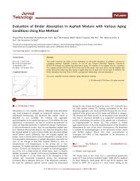 Revision of the jkr building specifications started in. Pdf Evaluation Of Binder Absorption In Asphalt Mixture With Various Aging Conditions Using Rice Method