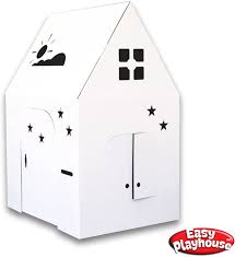 My very own house cardboard coloring playhouse cottage, 49h x 36l x 55w $47.14. Amazon Com Easy Playhouse Kids Art And Craft For Indoor And Outdoor Fun Color Draw Doodle On This Blank Canvas Decorate And Personalize A Cardboard Fort 34 X 27 X 48