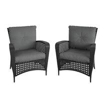 200+ vectors, stock photos & psd files. Black Wicker Rattan Outdoor Club Chairs You Ll Love In 2021 Wayfair