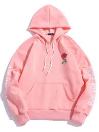 Rose Letter Fleece Kangaroo Pocket Pullover Hoodie Black Pink White Yellow Ad Sponsored Kangaroo Pocket F Hoodie Fashion Hoodies Womens Cool Hoodies