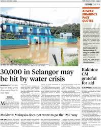 There's nothing more essential to life on earth than water and our ability to overcome water scarcity. 30 000 In Selangor May Be Hit By Water Crisis Klik