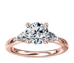 1 1/2 ct round blue & d/vvs1 18k rose gold over halo wedding ring set $599.96. Pear Sidestone Diamond Engagement Ring In 18k Rose Gold 1 4 Ct Tw Blue Nile