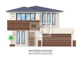 Dieser pinnwand folgen 508 nutzer auf pinterest. Modernes Haus Mit Garage Immobilien Zeichen In Flachen Stil Fototapete Fototapeten S Hypothek Garage Myloview De