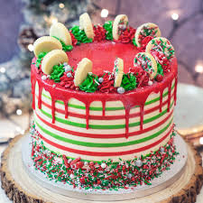 Everything is so cheery and festive! Christmas Cheesecake Cake Christmas Cakes London Flavourtown Bakery