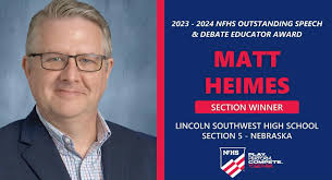 The NSAA would like to congratulate Lincoln Southwest High School's Matt  Heimes