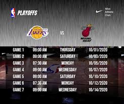 Want to know which teams are playing on monday, friday and sunday? Look Lakers Vs Heat Schedule For Nike Athletic Club Ph Facebook