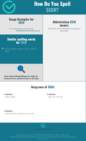 Another common sign of magic spells being used against you is a streak of bad luck that you've been having recently. Correct Spelling For Sign Infographic Spellchecker Net