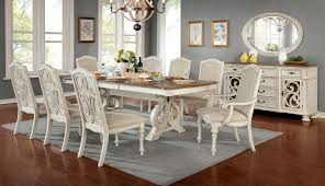 Arcadia White Table Cm3150wh T Furniture Of America Family Size Dining In 2020 White Dining Room Sets Trestle Base Dining Table Formal Dining Room Sets