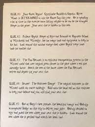 Harry potter scavenger hunt clues. Harry Potter Treasure Hunt Clues 1 5 Harry Potter Party Games Harry Potter Kids Harry Potter Games