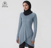 Wholesale Customized Modest Hijab Gym Wear Women Long Sleeve Workout Yoga  Sport Tops Islamic Muslim Loose Fit Activewear