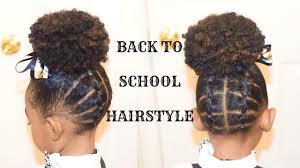 Children with long natural hair often like to wear their hair out. Kids Natural Back To School Hairstyles The Plaited Up Do Fast Hairstyle For Little Black Girls Youtube