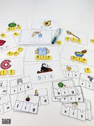 Print and laminate to use for all sorts of classroom phonics, reading and spelling games. Cvc Short I Words Activities Teach Beside Me