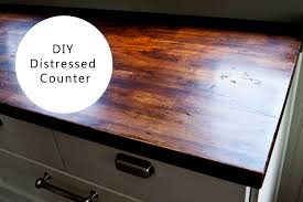 This will help the wood filler blend more evenly with the wood and help the seam to accept the stain the same as the rest of the countertop. Diy Distressed Wood Counter Jessepeckwrites
