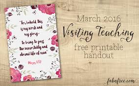 Visiting teaching famous quotes & sayings. Free Visiting Teaching Printable March 2016 Fab N Free