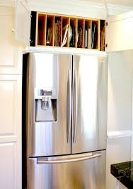 Ideas For Using That Awkward Space Above The Fridge Clever Kitchen Ideas Kitchen Remodel Kitchen Renovation