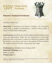 Daern S Instant Fortress Crafting Magic Items Formula D D 5e Dnd Crafts Dungeon Master Magic
