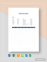 Farkle Score Sheet Template Word Excel Google Docs