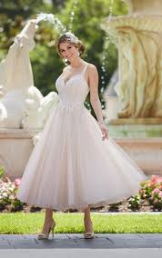 Tea Length Wedding Dress With Tulle Skirt Stella York Wedding Dresses Tea Length Wedding Dresses Lace Stella York Wedding Dress York Wedding Dress