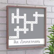 Personalized Family Name Crossword Wood Framed Wall Sign Giftsforyounow