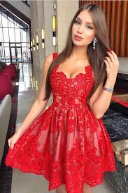 A Line Straps Short Red Homecoming Dress With Appliques Party Dress G0863 In 2020 Short Graduation Dresses Red Dress Party Mini Prom Dresses