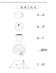 This worksheet originally published in english made easy preschool early writing for ages 3 to 5 by © dorling kindersley limited. Write The Missing Vowels To Get Names Of Objects Free For Kids Best Coloring In English Vowels In English Worksheets Worksheet Minion Math Worksheets Multiplying Two Digit Numbers Worksheet Fun Math Curriculum