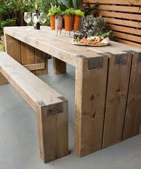 Outdoor Table And Benches Diy Outdoor Table Diy Outdoor Furniture Wooden Garden Furniture