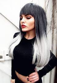 To achieve the black to pink ombre, contreras lightened the hair with blondor powdered lightener with 30 vol. Black And Silver Long Ombre Wig Silver Ombre By Lush Wigs Uk