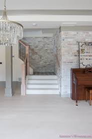 Maybe you would like to learn more about one of these? Basement Whitewashed Brick Limewash Walls Hardwood Shaw Flooring Floor Dorian Gray Sherwin Williams Alabaster Lantern Crystal Chandelier 19 Of 22 Addison S Wonderland